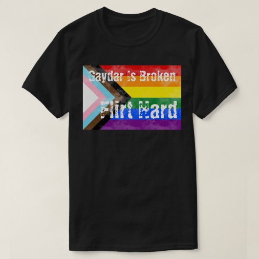 Gaydar is een gebroken vlinder met harde trots t-shirt (Design voorkant)