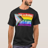Gaydar is een gebroken vlinder met harde trots t-shirt (Voorkant)