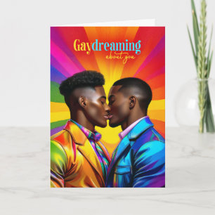 Gaydreaming Afro-Amerikaanse Gay Rainbow Love Kaart