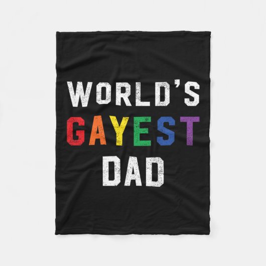 Gayest Dad Cute Gay Pride Lgbt Fathers Day Fleece Deken (Voorkant)