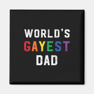 Gayest Dad Cute Gay Pride Lgbt Fathers Day Magneet