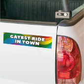 Gayest Ride in de stad Bumpersticker (Op Truck)