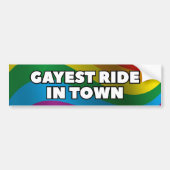 Gayest Ride in de stad Bumpersticker (Voorkant)