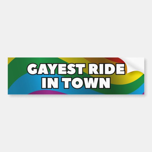 Gayest Ride in de stad Bumpersticker (Voorkant)