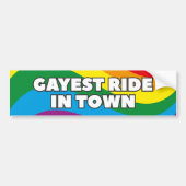 Gayest Ride in de stad Bumpersticker (Voorkant)
