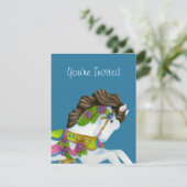 Gayle Carousel Horse Invitation Kaart (Staand voorkant)
