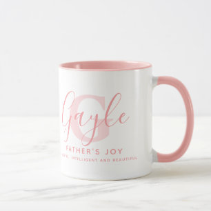 Gayle naam betekenis en monogram zacht roze tekst mok
