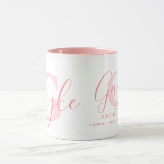 Gayle name meaning and monogram soft pink text mok (Midden)