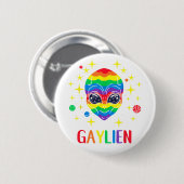 Gaylien Gay Pride Ronde Button 5,7 Cm (Voorkant /achterkant)