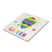 Gaylien Gay Pride Tegeltje (Zijkant)