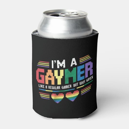Gaymer als een gewone gamer maar way gayer gamer blikjeskoeler (Blikje Voorkant)