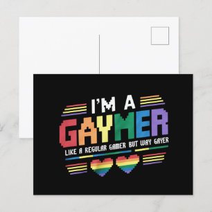 Gaymer als een gewone gamer maar way gayer gamer briefkaart