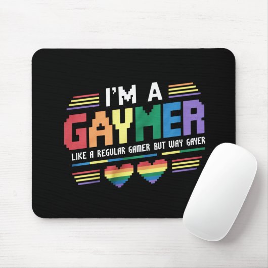 Gaymer als een gewone gamer maar way gayer gamer muismat (Met muis)