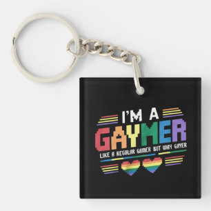 Gaymer als een gewone gamer maar way gayer gamer sleutelhanger