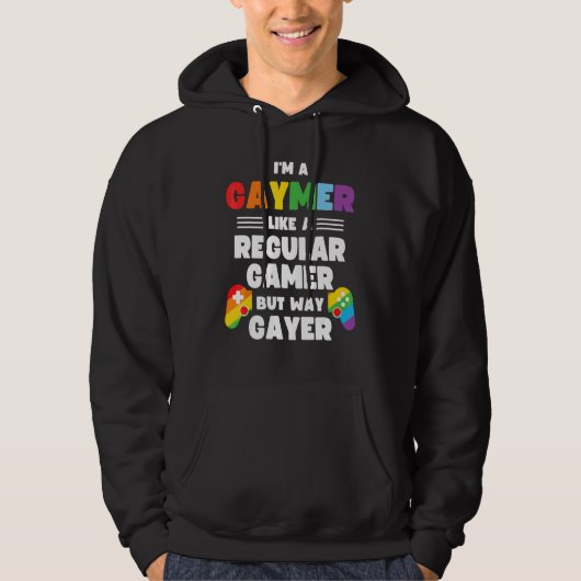 Gaymer Gay Gamer LGBT Pride Rainbow Controller Ga Hoodie (Voorkant)