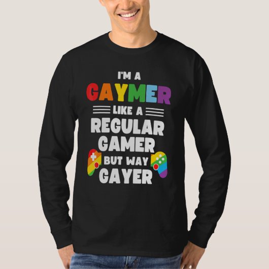 Gaymer Gay Gamer LGBT Pride Rainbow Controller Ga T-shirt (Voorkant)