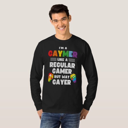 Gaymer Gay Gamer LGBT Pride Rainbow Controller Ga T-shirt (Voorkant volledig)