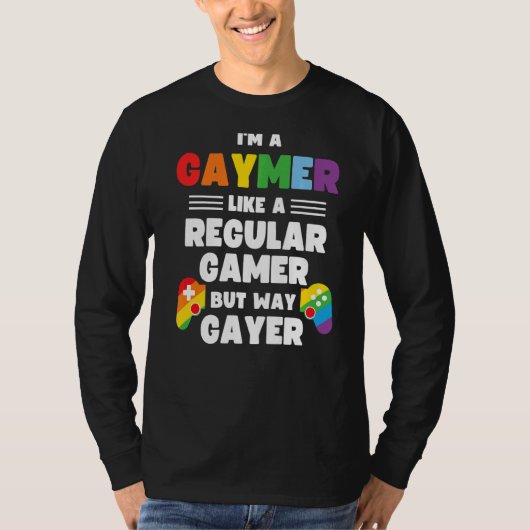 Gaymer Gay Gamer LGBT Pride Rainbow Controller Ga T-shirt (Voorkant)