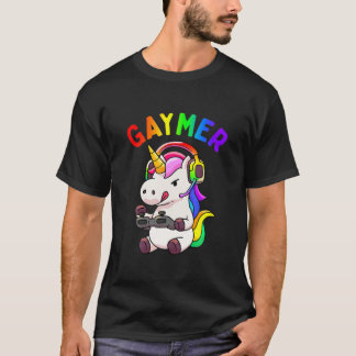 Gaymer Gay Pride Flag LGBT Gamer LGBTQ Gaming Unic T-shirt