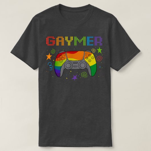 Gaymer Gay Pride Month Rainbow Gamer Gamepad LGBTQ T-shirt (Design voorkant)