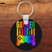 Gaymer Gay Pride Rainbow Gamer LGBTQ Sleutelhanger (Voorkant)