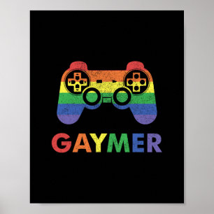 Gaymer Gay Pride Regenboog Gamer Gamen Lgbtq Poster