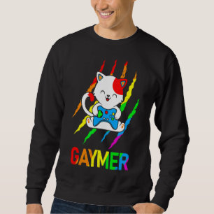 Gaymer Lgbt Cat Pride Rainbow Video Game Trui