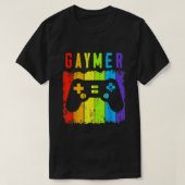 Gaymer LGBT Gamer Gay Pride Rainbow Gamepad 1 T-shirt (Design voorkant)
