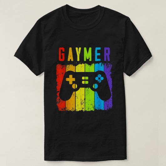 Gaymer LGBT Gamer Gay Pride Rainbow Gamepad 1 T-shirt (Design voorkant)