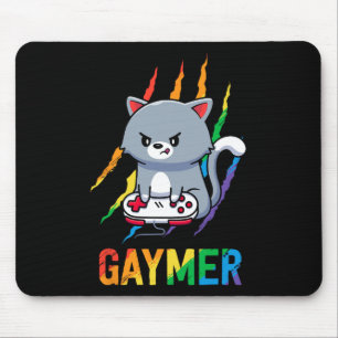 Gaymer Lgbt Kat Pride T-shirt Regenboog Videospel Muismat