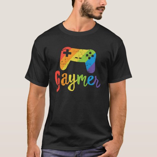 Gaymer LGBT Rainbow Pride Parade March Rally Gamer T-shirt (Voorkant)