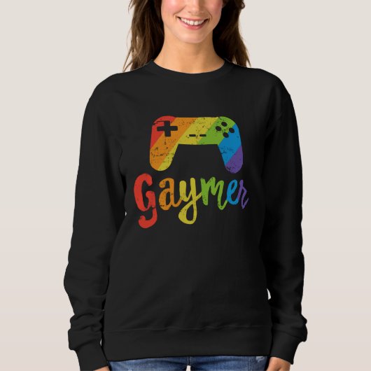 Gaymer LGBT Rainbow Pride Parade March Rally Gamer Trui (Voorkant)