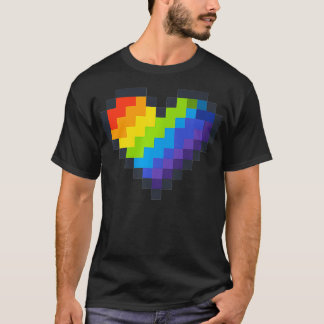 Gaymer LGBT Retro Pride Gay Gamer Rainbow Piel He T-shirt