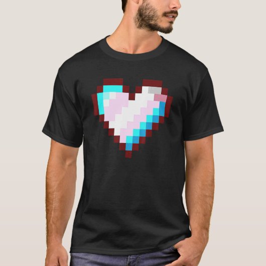 Gaymer Lgbt Retro Pride Transgender Gamer Pixel H T-shirt (Voorkant)