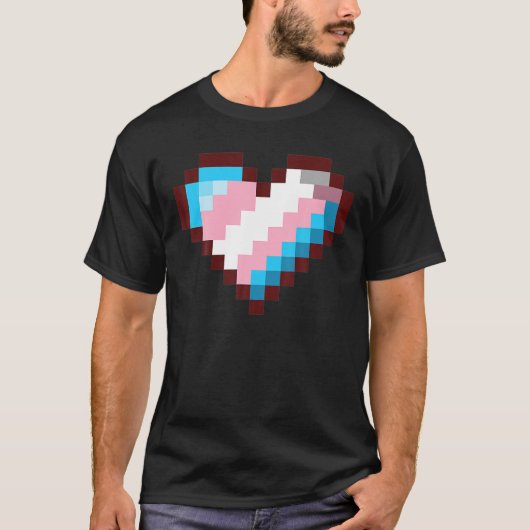 Gaymer LGBT Retro Pride Transseksuele Speler Pixel T-shirt (Voorkant)