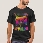 Gaymer LGBTQ Gay Video Gamer Console Rainbow Strip T-shirt (Voorkant)