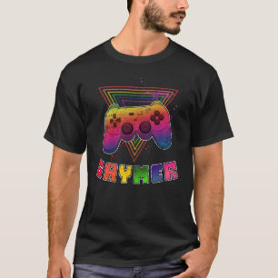 Gaymer LGBTQ Gay Video Gamer Console Rainbow Strip T-shirt