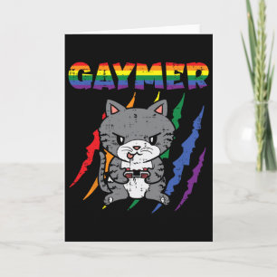 Gaymer Purride Cat Video Game Gamer Lgbtq Rainbow Kaart