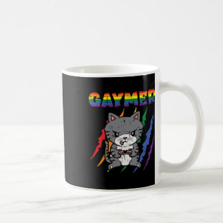 Gaymer Purride Cat Video Game Gamer Lgbtq Rainbow Koffiemok