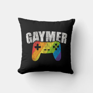 Gaymer Rainbow Flag Gaming Lesbisch Homo Biseksuee Kussen