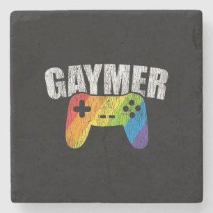 Gaymer Rainbow Flag Gaming Lesbisch Homo Biseksuee Stenen Onderzetter
