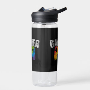 Gaymer Rainbow Flag Gaming Lesbisch Homo Biseksuee Waterfles
