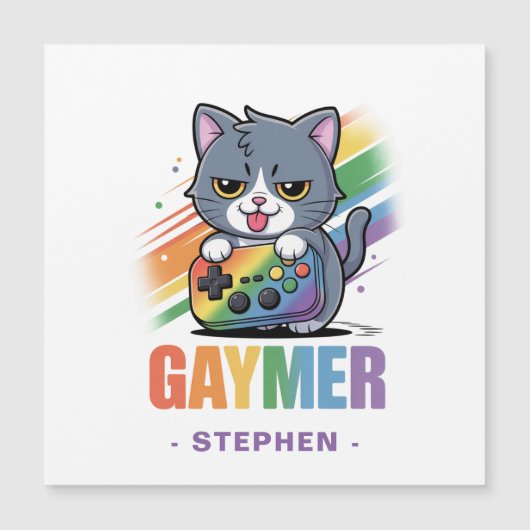 Gaymer - Rainbow Gaming Cat met Console | LGBTQ 2 (Voorkant)