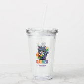 Gaymer - Rainbow Gaming Cat met Console | LGBTQ 2 Acryl Drinkbeker (Achterkant)