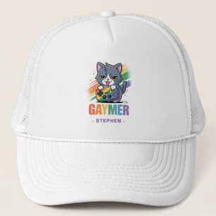 Gaymer - Rainbow Gaming Cat met Console LGBTQ 2 Trucker Pet