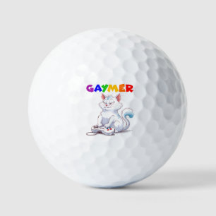 Gaymer - Rainbow Gaming Cat met Console   LGBTQ Golfballen