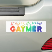 Gaymer | Rainbow Ombre Funny Gay Pride Button Bumpersticker (Op auto)