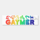 Gaymer | Rainbow Ombre Funny Gay Pride Button Bumpersticker (Voorkant)