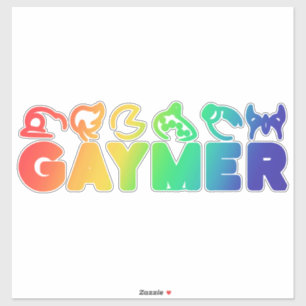 Gaymer   Rainbow Schaduw Funny Gay Pride Sticker