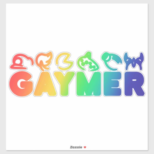 Gaymer | Rainbow Schaduw Funny Gay Pride Sticker (Vel)